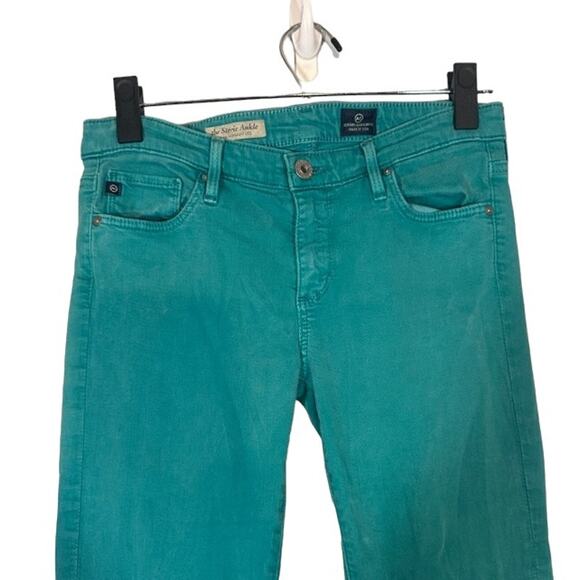 Adriano Goldschmied Teal Blue Stevie Ankle Slim Straight Denim Jeans Women Sz 27 - Picture 3 of 11